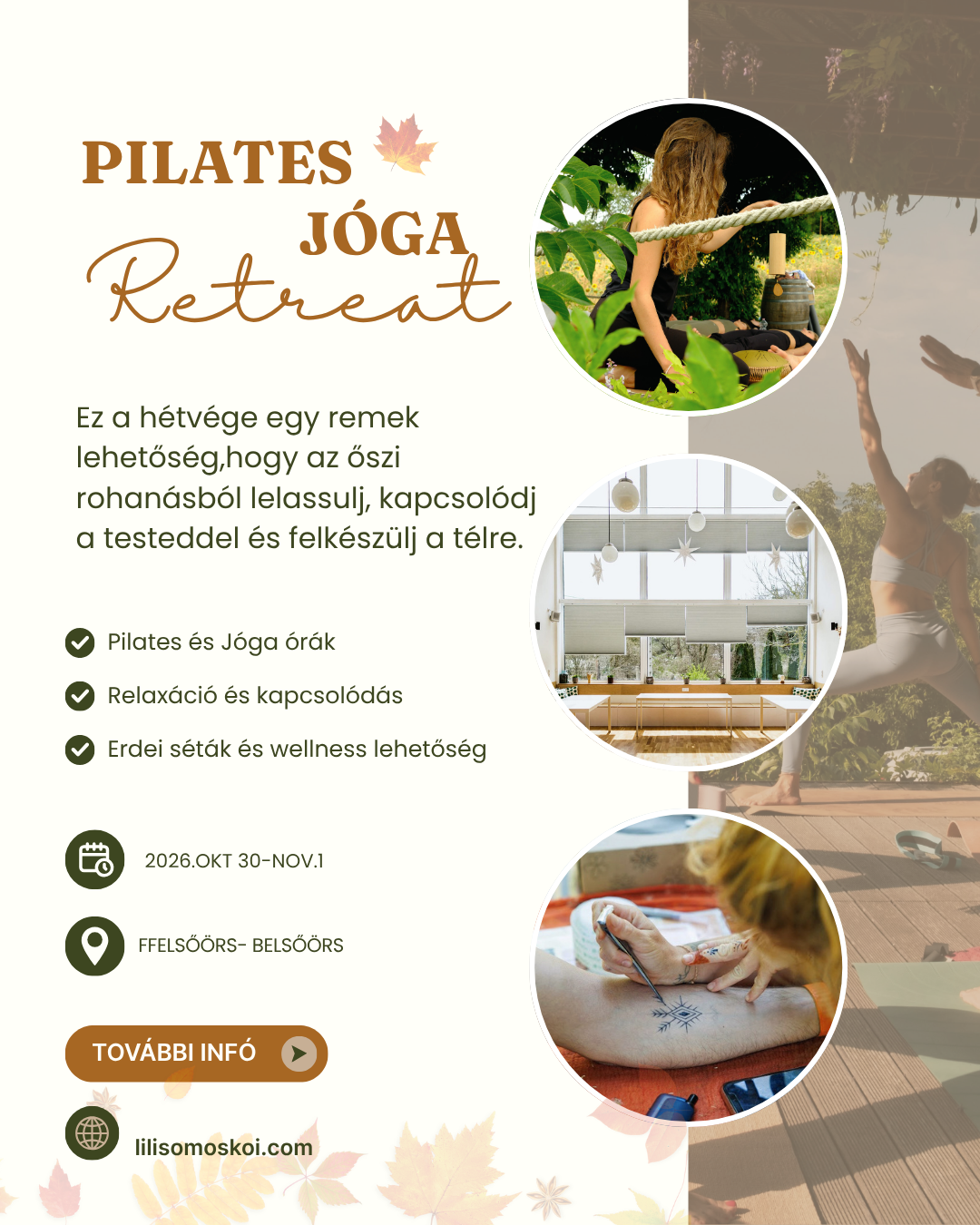 Őszi Pilates és Jóga elvonulás